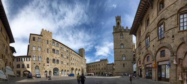Вольтерра Тоскана Італія Серпень 2020 Дивовижний Панорамний Вид Piazza Dei — стокове фото