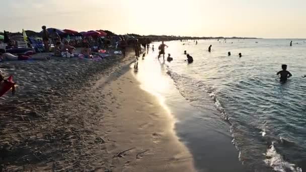Torre Chianca Lecce Puglia Italia Agosto 2021 Atardecer Playa Salento — Vídeos de Stock