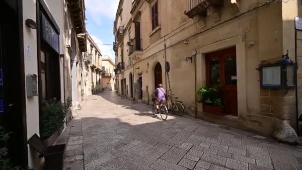 Lecce Apulien Italien Augusti 2021 Pan Bilder Gata Den Historiska — Stockvideo