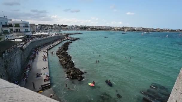 Otranto Πούλια Ιταλία Αύγουστος 2021 Εκπληκτικό Υλικό Ανάκλισης Από Την — Αρχείο Βίντεο