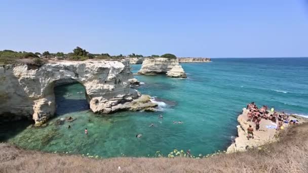 Sant Andrea Melendugno Apulien Italien Sie Sind Das Schönste Beispiel — Stockvideo