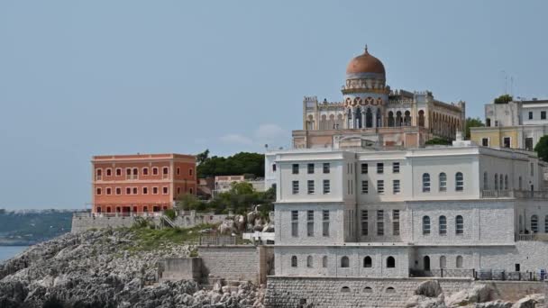 Bilder Från Havet Santa Cesarea Terme Apulien Italien Augusti 2021 — Stockvideo