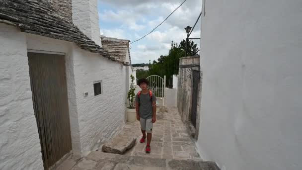 Alberobello Puglia Italia Agosto 2021 Straordinario Filmato Punto Vista Nel — Video Stock