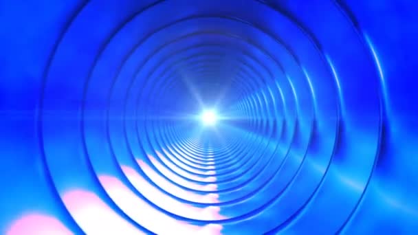 广播无限高科技隧道，蓝色，工业，可浏览，4k — 图库视频影像