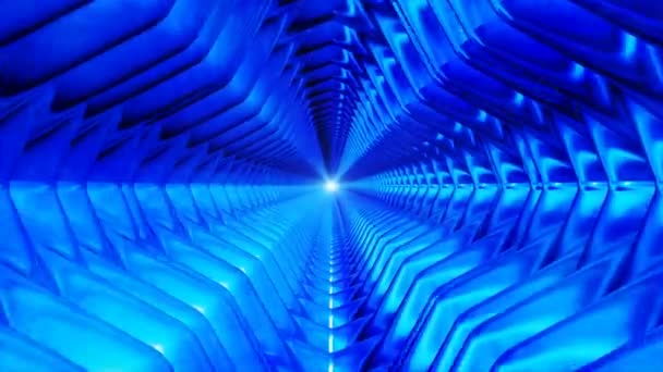 Broadcast Endless Hi-Tech Tunnel, Blue, Industrial, Loopable, 4K — Vídeo de Stock