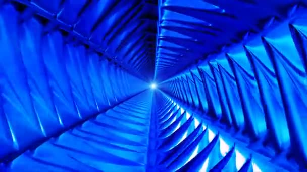 Diffusion sans fin Tunnel haute technologie, bleu, industriel, amovible, 4k — Video