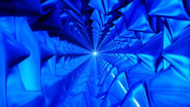 Uitzending Endless Hi-Tech Tunnel, Blauw, Industrieel, Loopbaar, 4k — Stockvideo