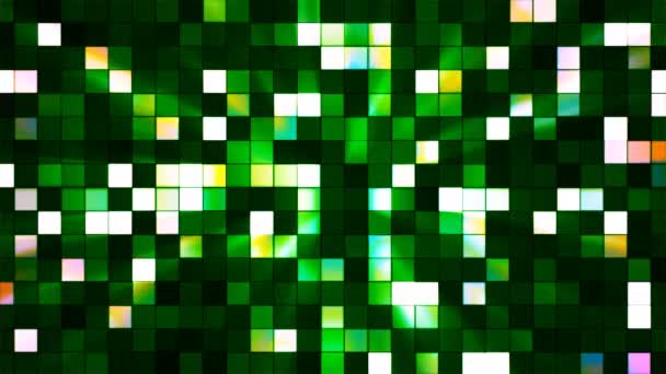 Carrés de haute technologie de scintillement de diffusion, vert, abstrait, boucle, 4K 