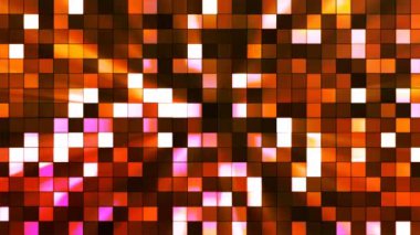 Pırıltı yüksek teknoloji kareler, turuncu, soyut, Loopable, 4 k yayın