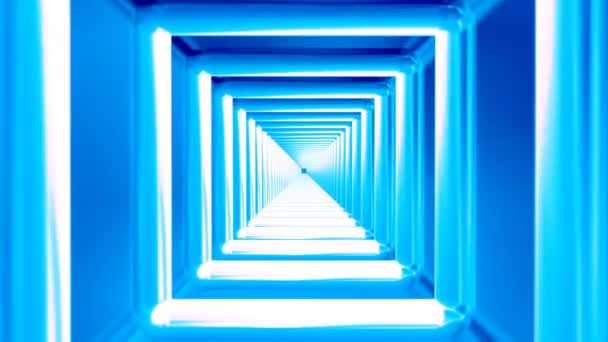 Broadcast Endless Hi-Tech Tunnel, Blue, Industrial, Loopable, 4k — Stock video