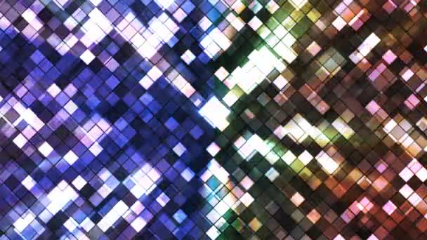 Diamants carrés de scintillement de diffusion, multicolore, abstrait, boucle, 4K — Video