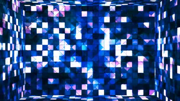 Transmissão Twinkling Hi-Tech Squares Quarto, Azul, Abstrato, Loopable, 4K — Vídeo de Stock