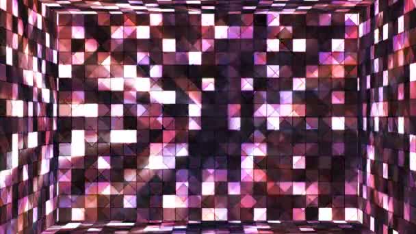 Broadcast Twinkling Hi-Tech Squares Room, Purple, Abstract, Loopable, 4K — Stock Video