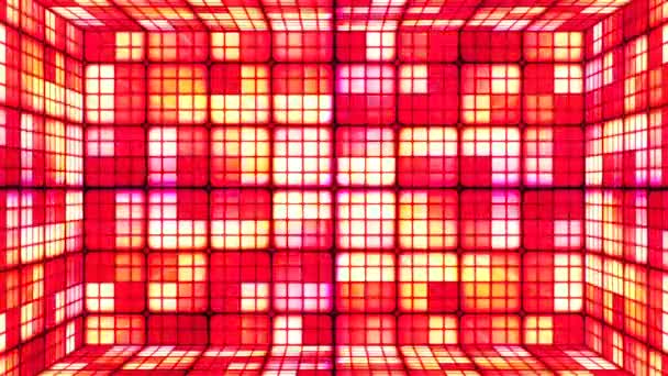 Salle de diffusion Twinkling Hi-Tech Cubes, Rouge, Abstrait, Loopable, 4K — Video
