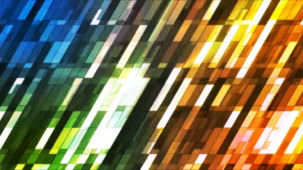 Petites barres de haute technologie inclinées de scintillement de diffusion, multicolore, abstrait, boucle, 4K — Video