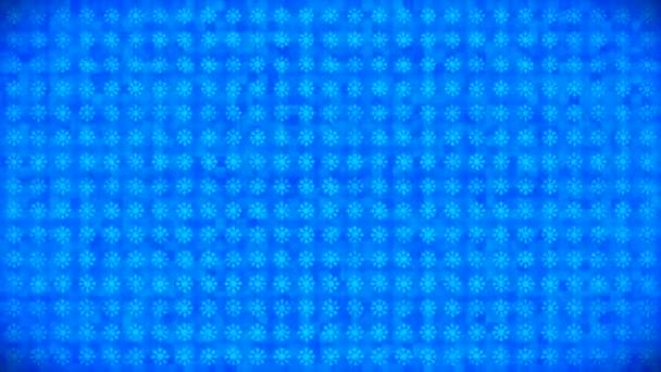 Transmissão Pulsante Rotativa Tech Snowflakes Azul Feriados Loopable — Vídeo de Stock