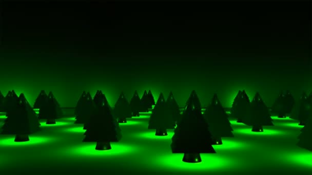 Broadcast Passing Tech Christmas Trees Green Holidays Loopable — Stock Video