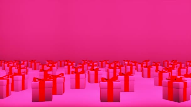 Трансляція Передачі Tech Gift Boxs Stage Рожевий Події — стокове відео