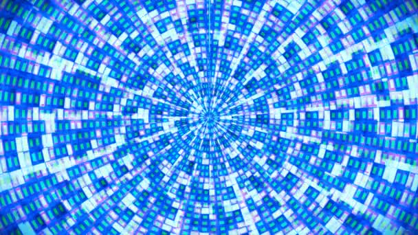 Uitzending Tech Glinsterende Abstract Patronen Tunnel Multi Color Industrieel Loopbaar — Stockvideo