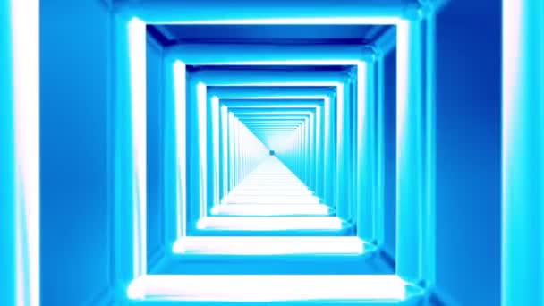 Uitzending Endless Hi-Tech Tunnel, Blauw, Industrieel, Loopbaar, Hd — Stockvideo