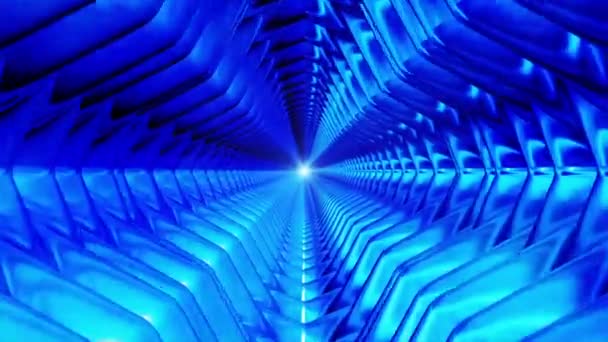 Broadcast Endless Hi-Tech Tunnel, Blue, Industrial, Loopable, Hd — Stock video