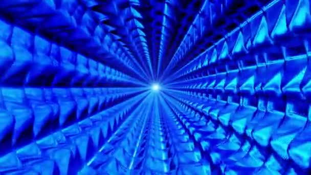 Broadcast ändlös högteknologisk tunnel, blå, industriell, Loopable, Hd — Stockvideo