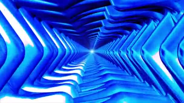 广播无穷无尽的高科技隧道，蓝色，工业，可浏览，Hd — 图库视频影像