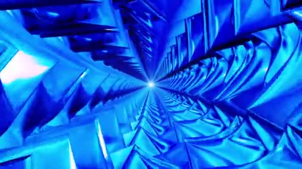 Broadcast Endless Hi-Tech Tunnel, Blue, Industrial, Loopable, HD — Vídeo de Stock