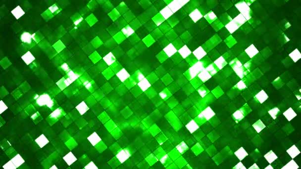 Broadcast Twinkling Fire Light Diamonds, Green, Abstract, Loopable, HD — Stock Video