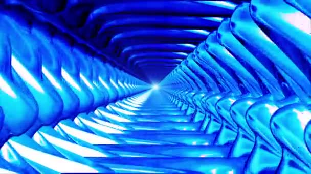 Broadcast Endless Hi-Tech Tunnel, Blue, Industrial, Loopable, HD — Vídeo de Stock