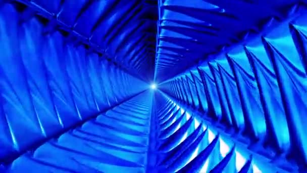 Broadcast Endless Hi-Tech Tunnel, Blue, Industrial, Loopable, HD — Stock Video