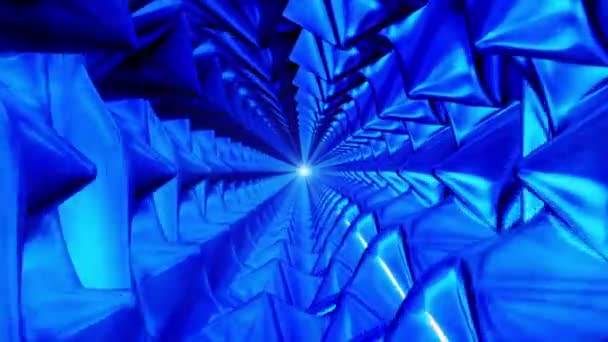 Broadcast Endless Hi-Tech Tunnel, Blue, Industrial, Loopable, Hd — Stock video