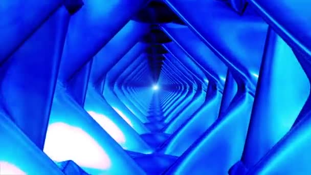 Uitzending Endless Hi-Tech Tunnel, Blauw, Industrieel, Loopbaar, Hd — Stockvideo