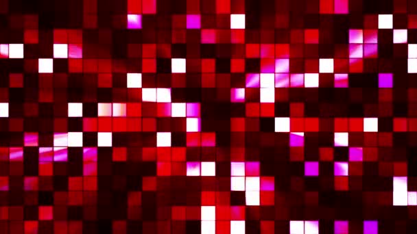 Трансляція мерехтливих Hi-Tech квадратів, бордовий, абстрактна, Непряма, HD — стокове відео