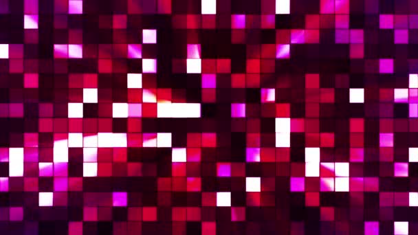Трансляція мерехтливих Hi-Tech квадратів, бордовий, абстрактна, Непряма, HD — стокове відео