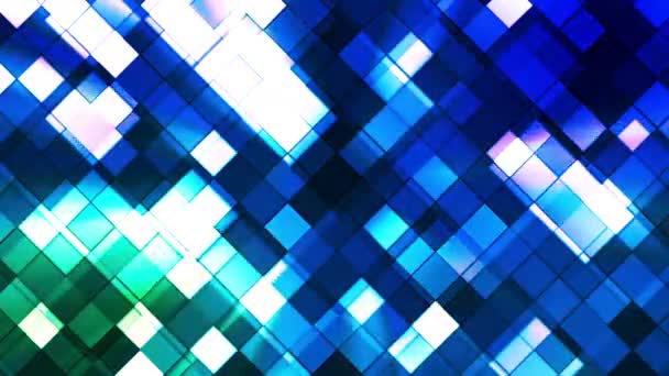 Difusión Brillante Diamantes Cuadrados, Azul, Abstracto, Loopable, Gran Pito — Vídeos de Stock