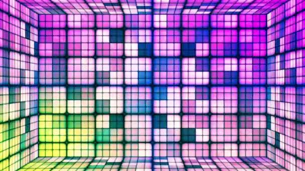 Broadcast Twinkling Hi-Tech Cubes Room, Multi Color, Abstracto, Loopable, Gran Pito — Vídeo de stock