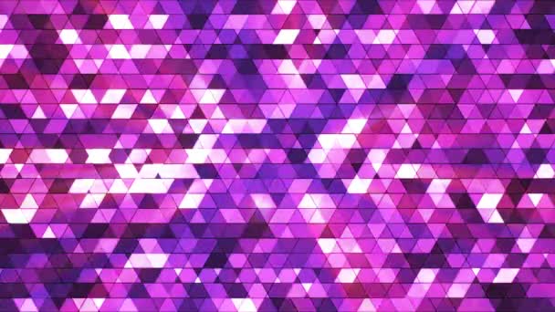 Funkelnde quadratische Hi-Tech-Dreiecke, rosa, abstrakt, loopable, hd — Stockvideo