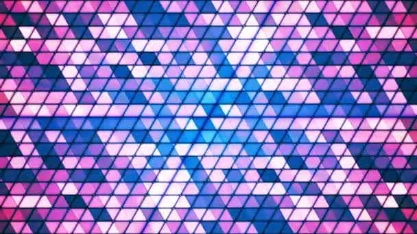 Broadcast blinkande Cubic Hi-Tech trianglar, Multi färg, abstrakt, Loopable, HD — Stockvideo