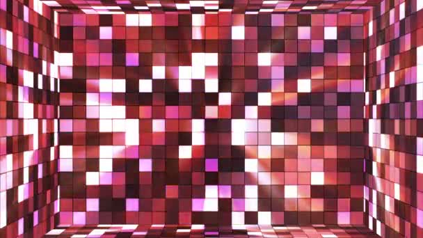 Broadcast Twinkling Hi-Tech Squares Room, Maroon, Abstract, Loopable, HD — Stock Video