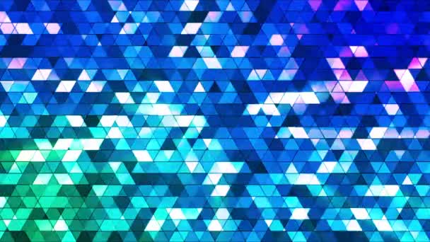 Broadcast Twinkling Squared Hi-Tech Triangles, Turquoise, Abstract, Loopable, HD — Stock Video