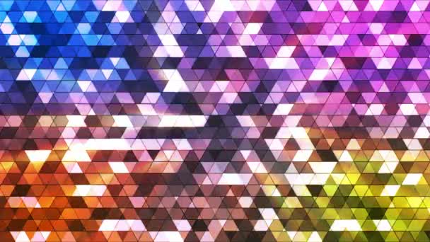 Broadcast Twinkling Squared Hi-Tech Triangles, Multi Color, Abstract, Loopable, HD — Stock Video