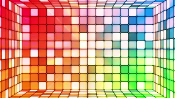 Broadcast Twinkling Hi-Tech Cubes Room, Multi Color, Abstracto, Loopable, Gran Pito — Vídeos de Stock