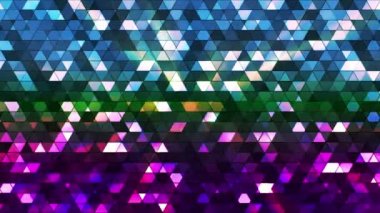 Yayın Twinkling Kareli Hi-Tech Üçgenler, Çok Renkli, Soyut, Loopable, Hd