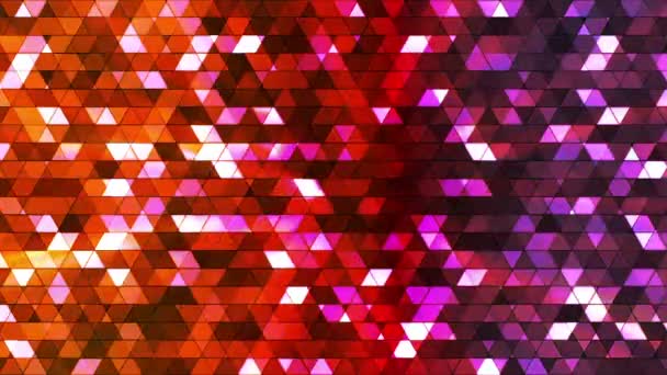 Funkelnde quadratische Hi-Tech-Dreiecke, mehrfarbig, abstrakt, loopable, hd — Stockvideo