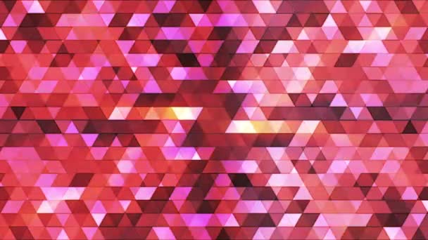 Broadcast Twinkling Polygon Hi-Tech Triangles, Maroon, Abstract, Loopable, HD — Stock Video