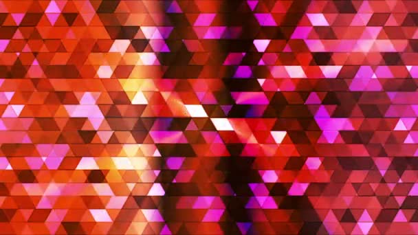 Rundfunk funkelnden Polygon hallo-tech-Dreiecke, mehrfarbig, abstrakt, loopable, hd — Stockvideo