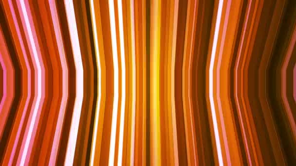 Funkelnde vertikal gebogene Hi-Tech-Streifen, orange, abstrakt, loopable, hd — Stockvideo