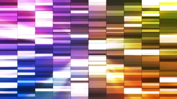 Horizontální malé čtverci Hi-Tech barů, multi-barevná, abstraktní, smyk, HD — Stock video