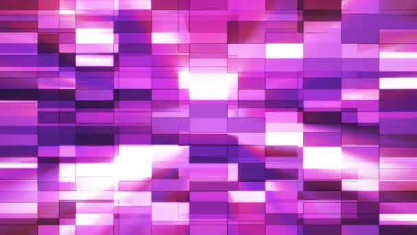 Twinkling horizontale kleine vierkante Hi-Tech bars, magenta paars, abstract, loop able, HD — Stockvideo